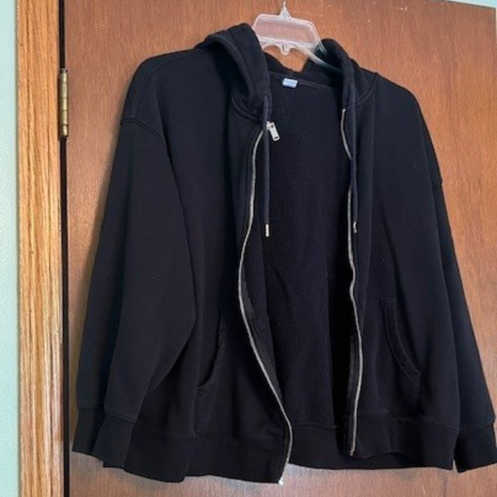 Women's Old Navy black full-zip sweatshirt size XL
